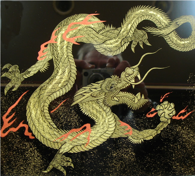 Dragon done in Chinkin technique