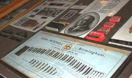 one of the display cabinets at the Pen Room