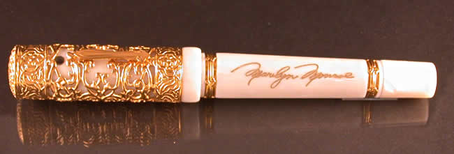 Marilyn Monroe’s signature is deep engraved into the barrel of the pen and filled with gold